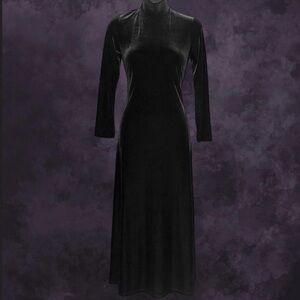 90s Black Velvet Maxi Dress